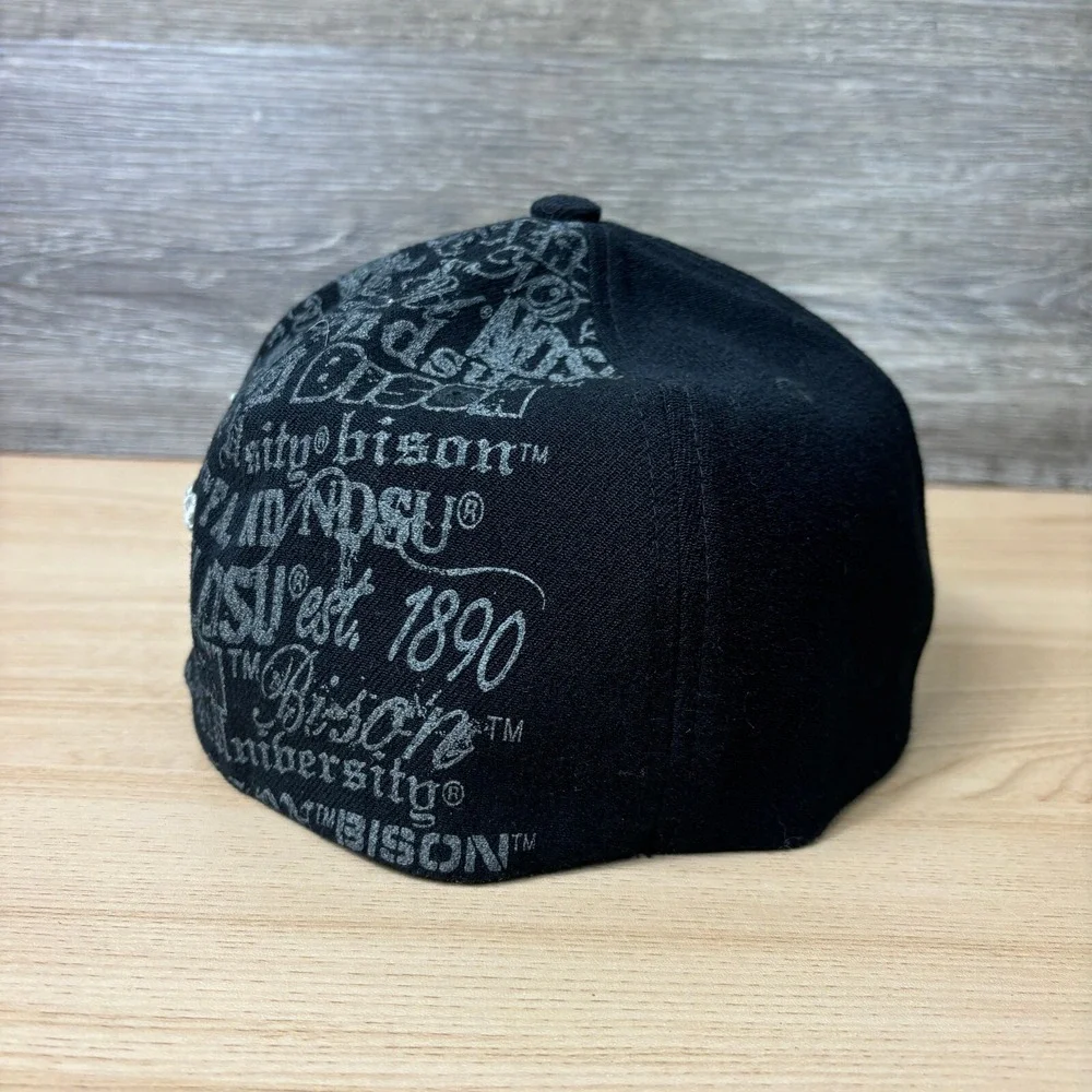 North Dakota State‎ University Hat Cap Fitted Black One Size Flex Graffiti Y2K